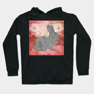 Bunny Pink & Rose Flowers Cute Easter Gift and Rabbit Lover Accessory Hoodie